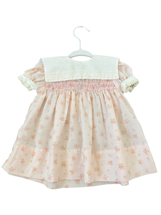 Baby pink floral collared dress