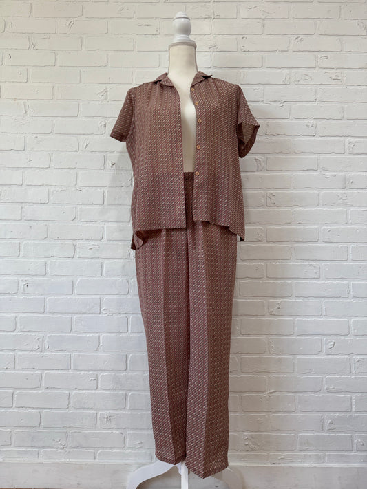 Brown pant set-S
