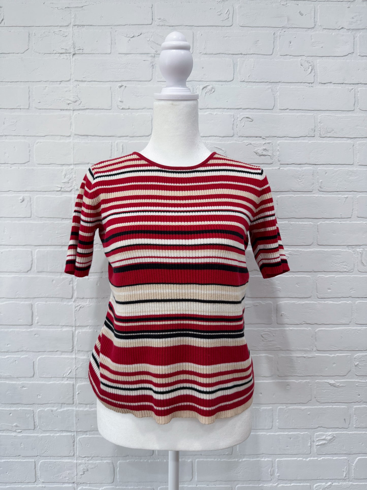 Ribbed striped top - M