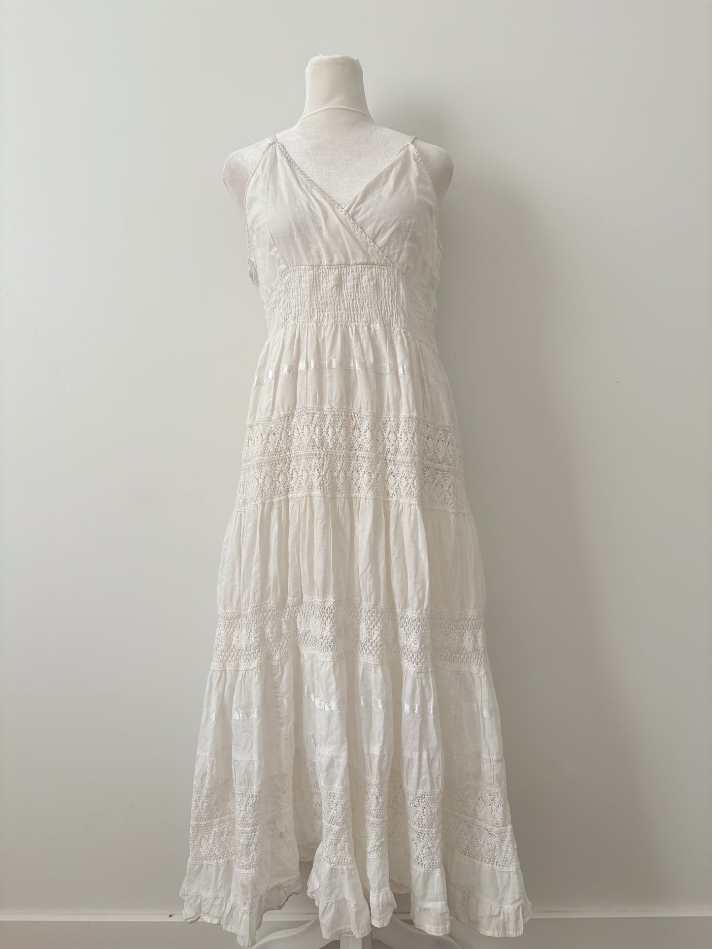 White tiered tank dress-M