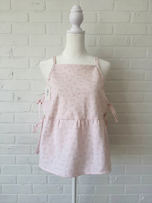 Pink floral side tie top