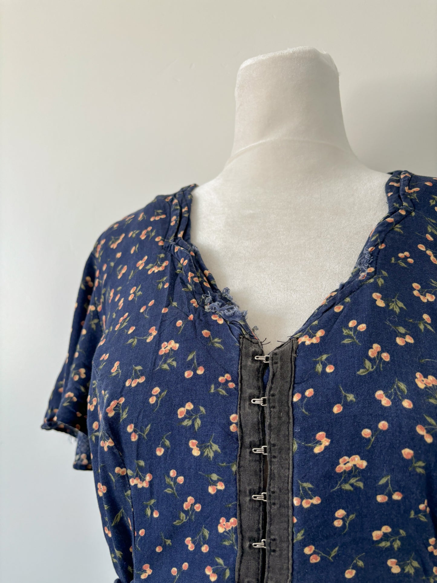 Navy peach mini dress-S