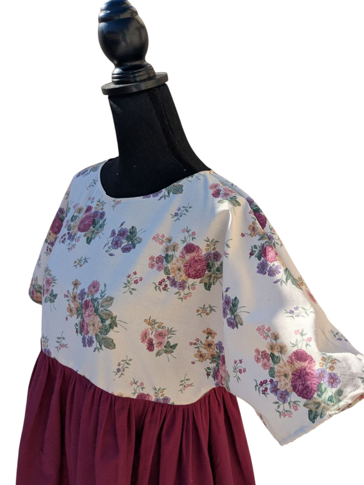 Red and Floral Short Sleeve Dress