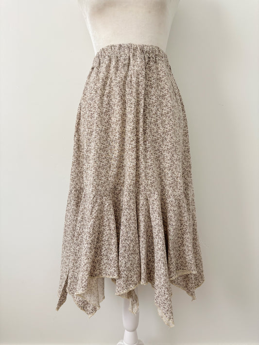 Brown floral skirt - m