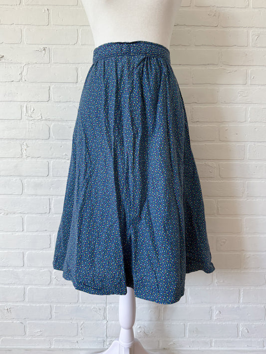 Blue floral skirt - s