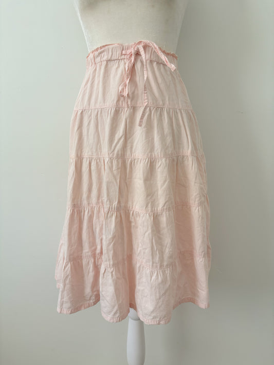 Pink tiered skirt - s