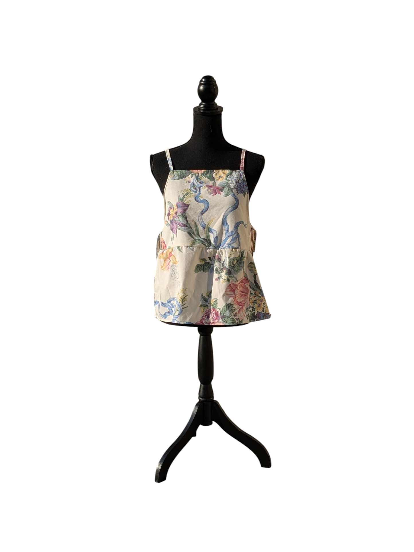Large floral print side tie top
