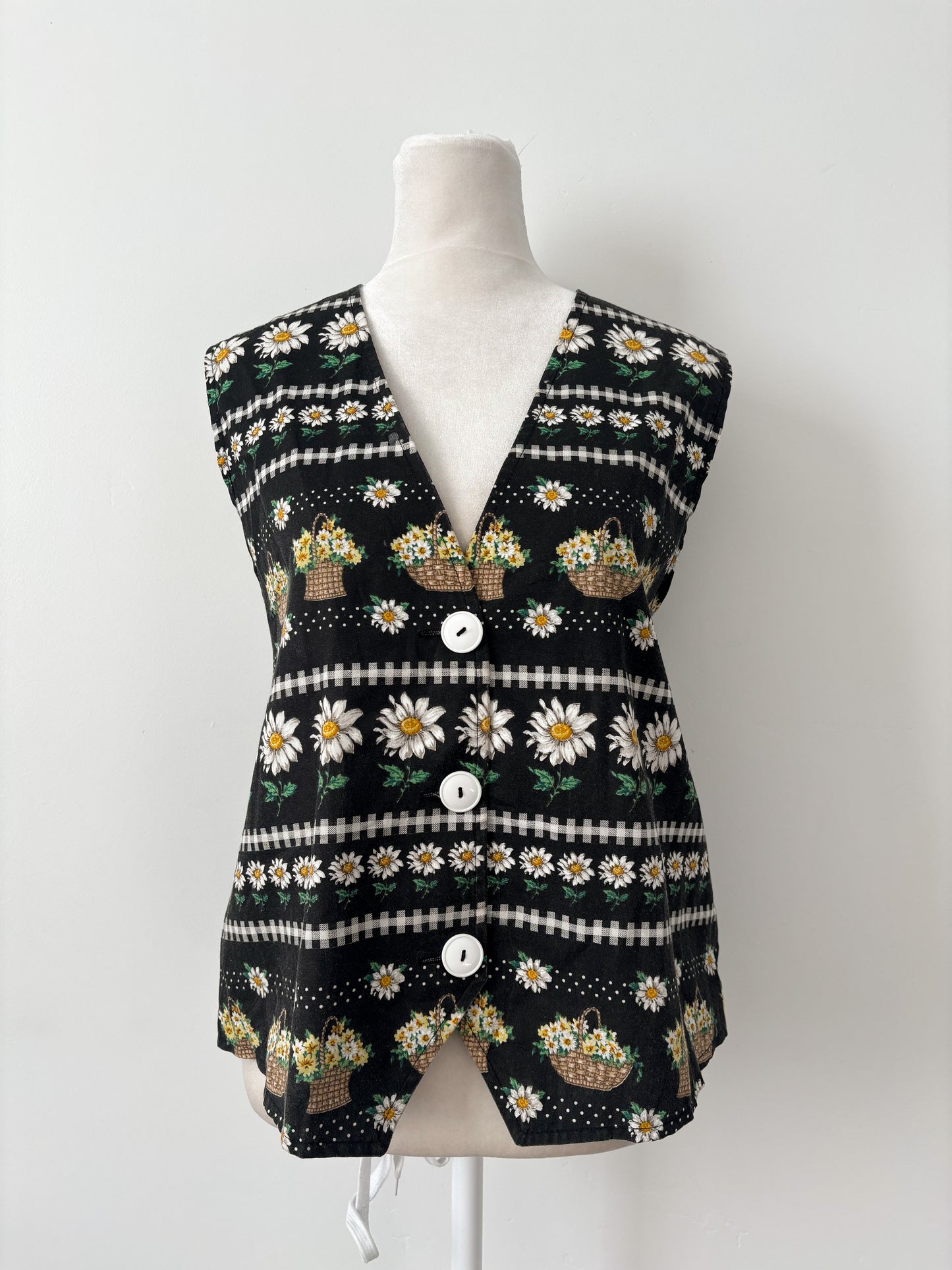 Black daisy vest-M