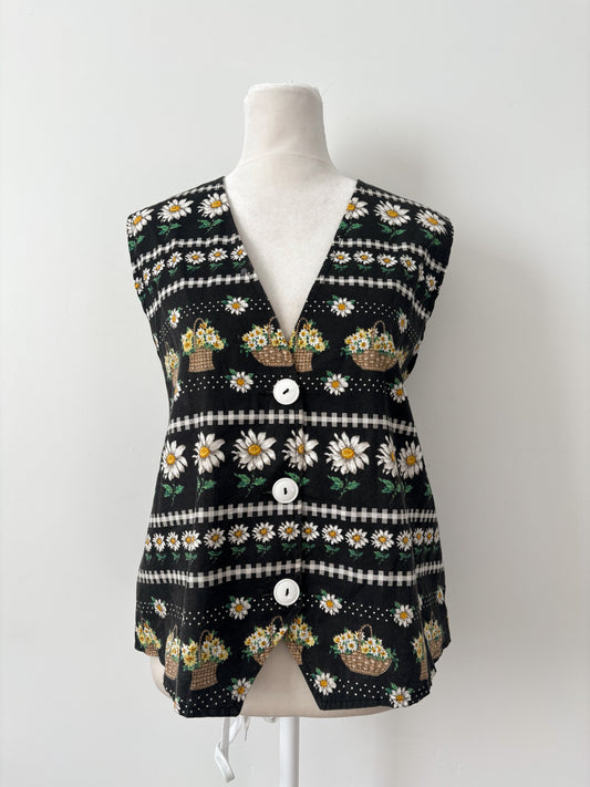Black daisy vest-M