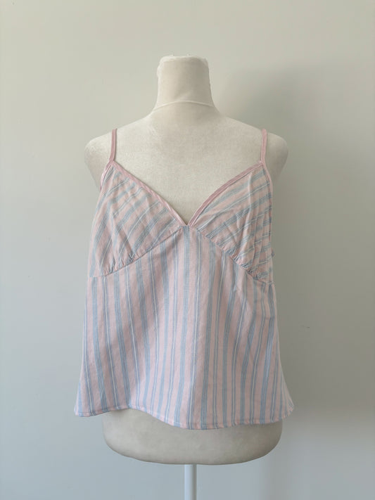 Pink striped tank - L