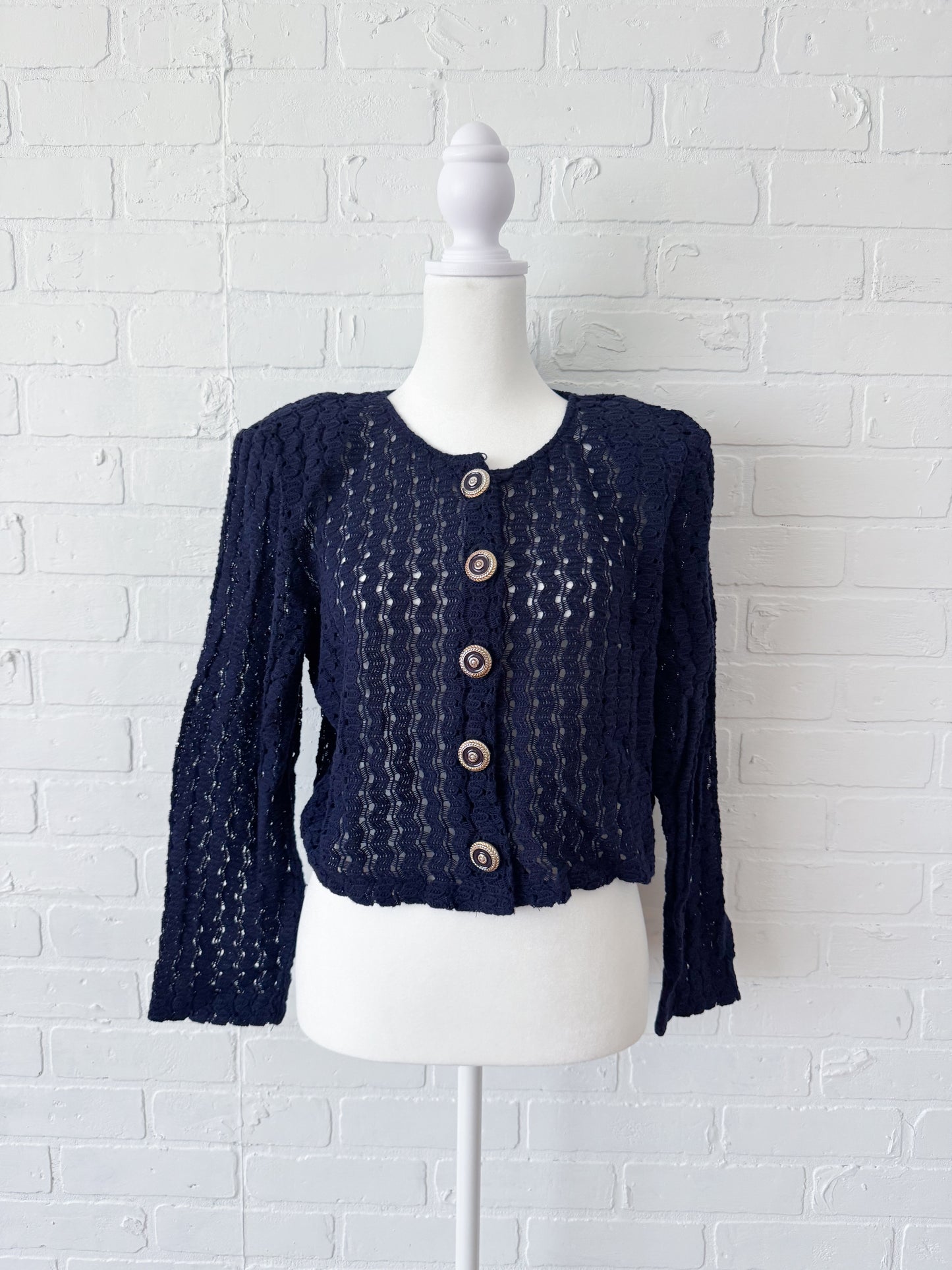 Navy knit cardigan - m