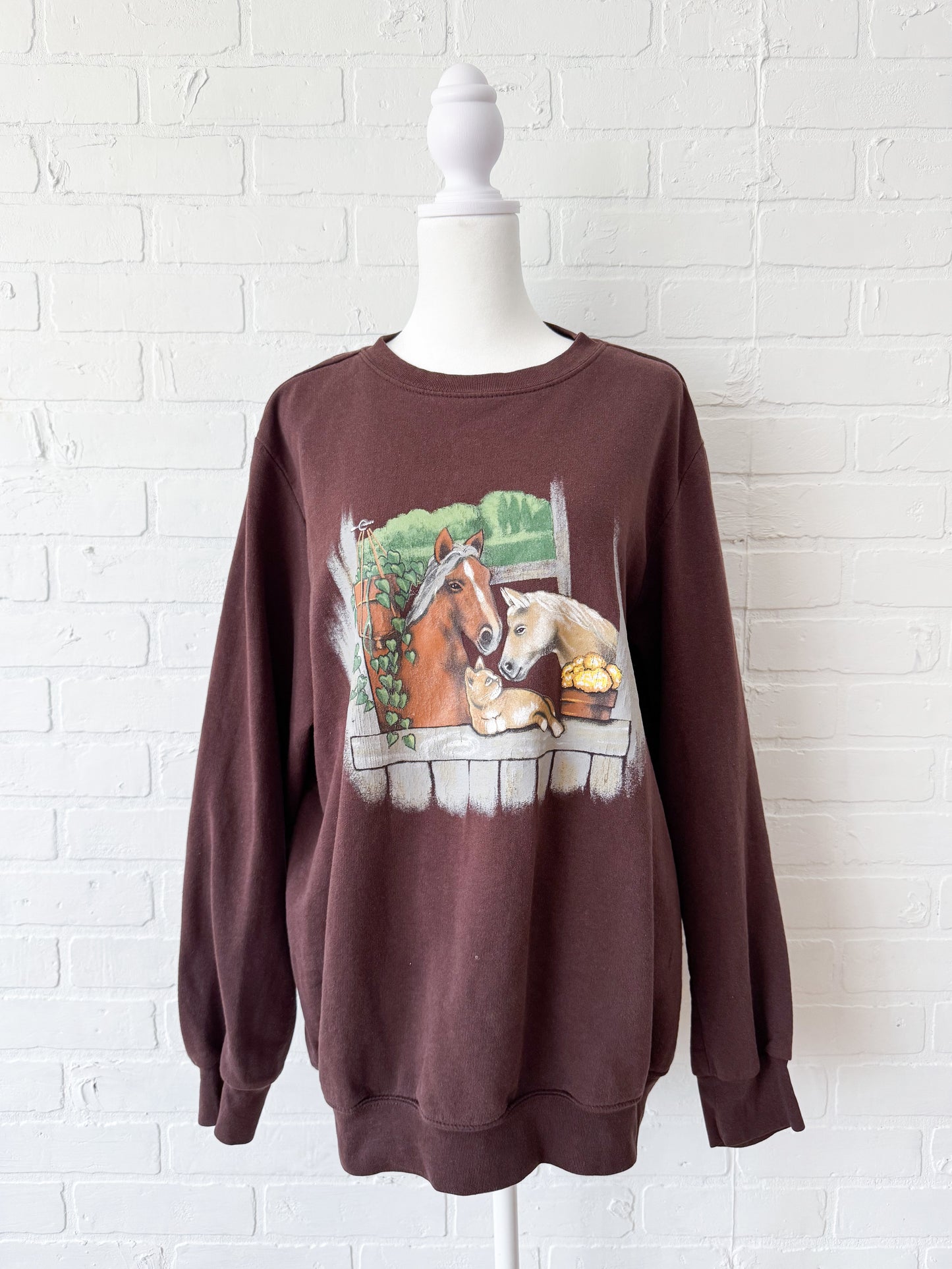 Brown horse sweater - L