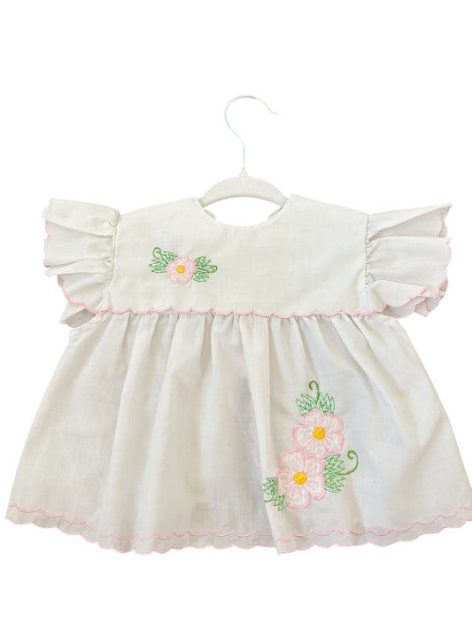 Baby white ruffle sleeve dress