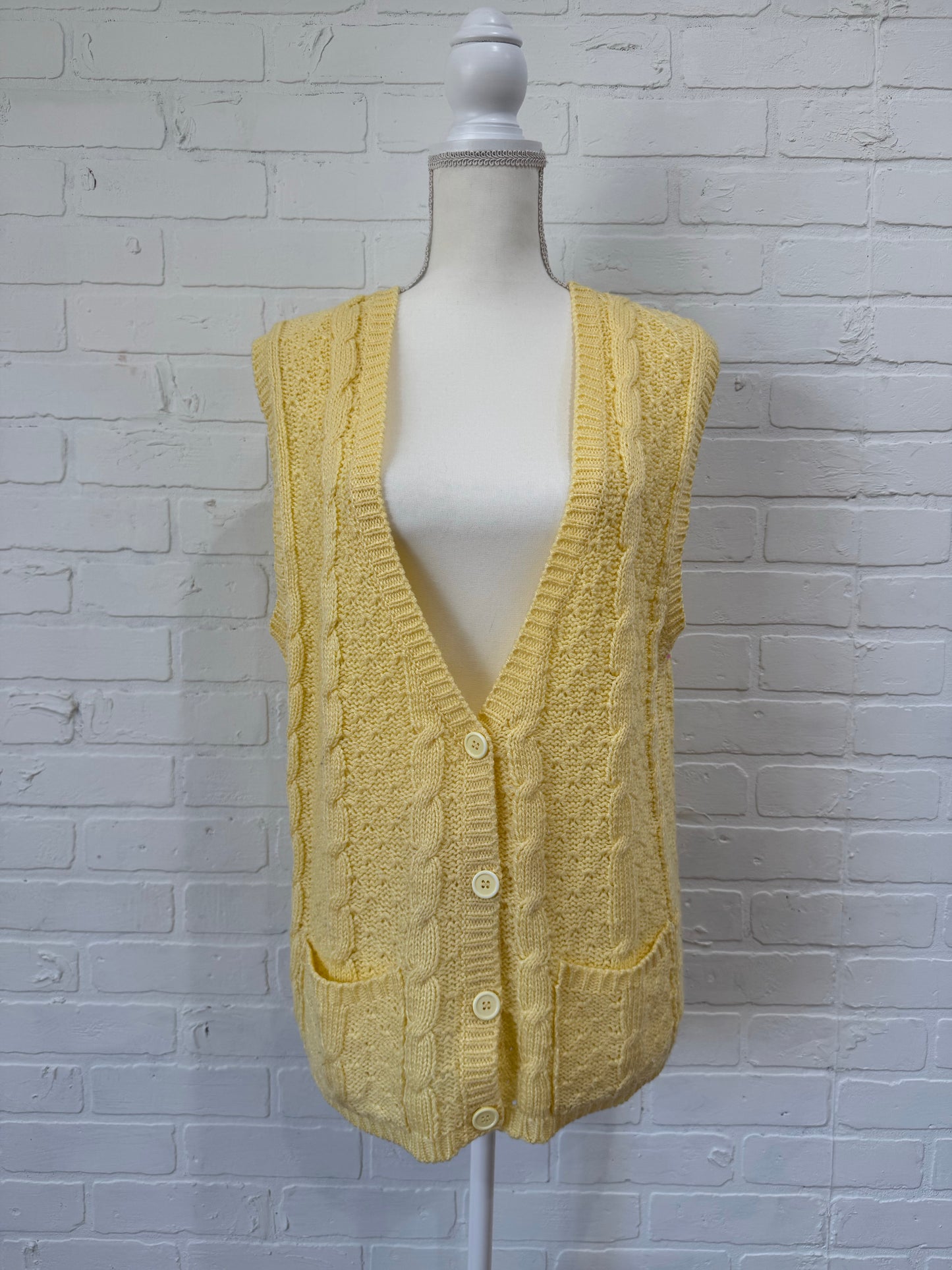 Amanda Scott yellow knit vest - XL