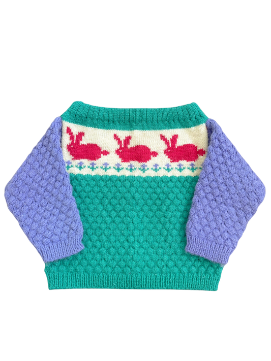 Baby bunny color block sweater