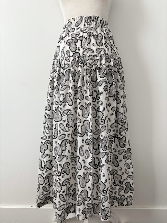 White paisley maxi skirt-S