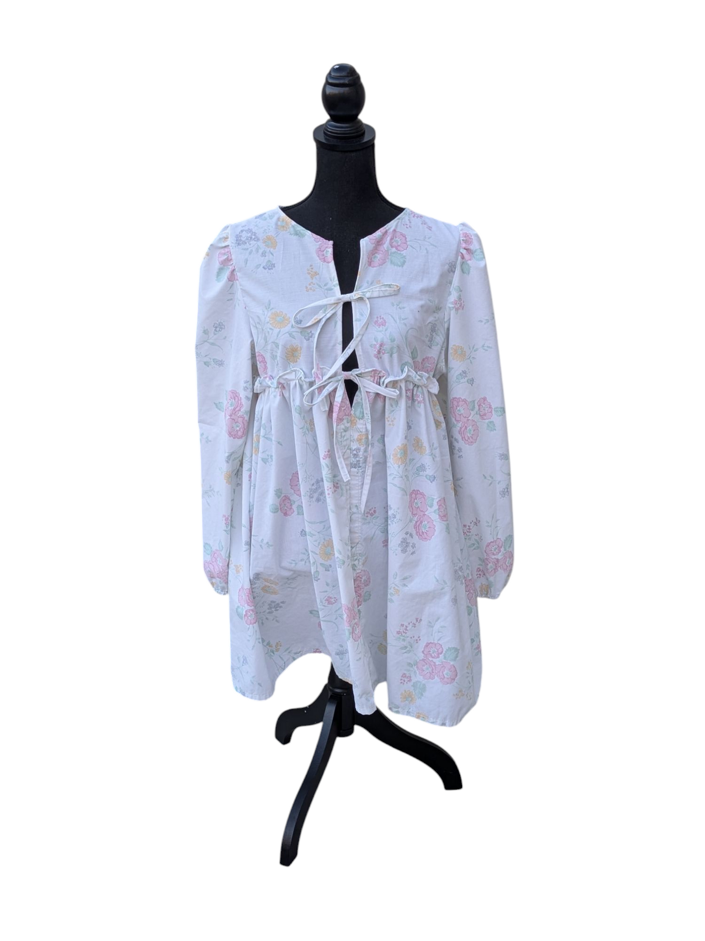 Front Tie Floral Dress - M