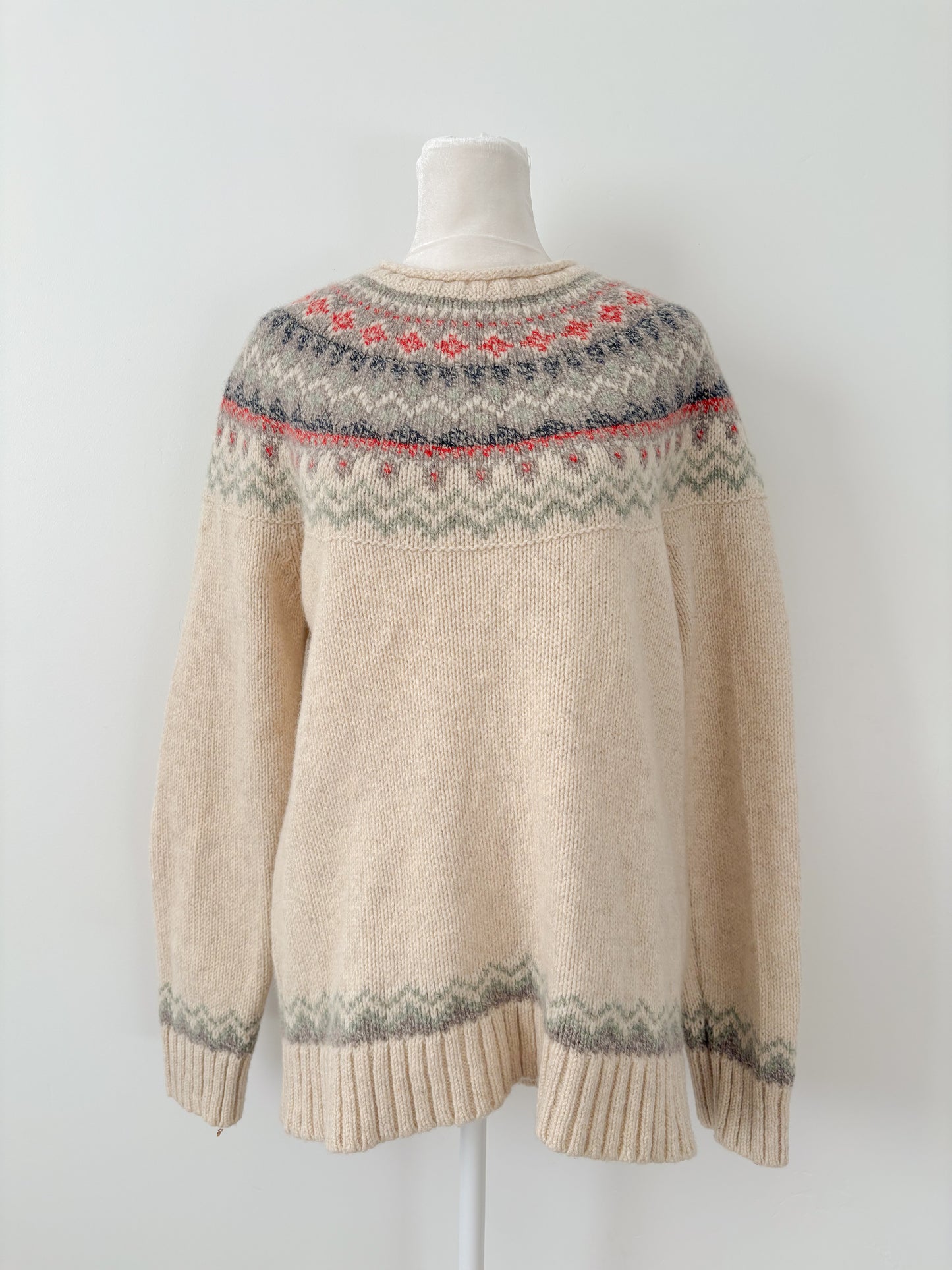 Oatmeal color top sweater-L