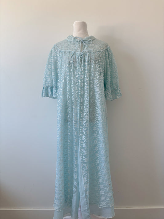 Blue lace kimono