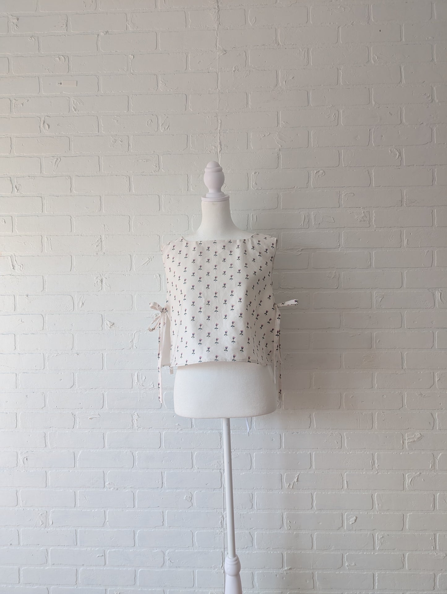Cream Tulip Side Tie Top