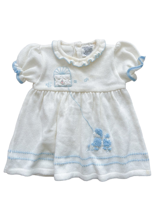 Baby cream knit puppy dress-6-9M